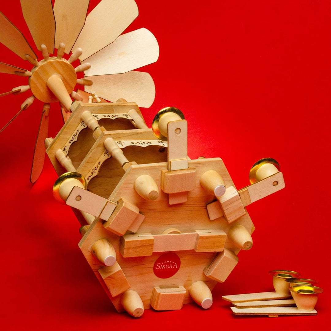 Sikora P3 Klassische Holz Weihnachtspyramide mit 3 Etagen