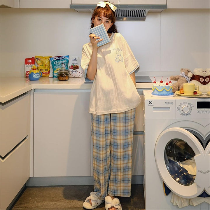 GOSO Schlafanzug Mädchen 140 146 152 164 Pyjamas Niedliche Pjs für Teenager Cartoon Print Tops und L