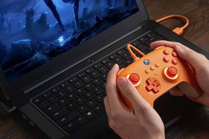 8bitdo Ultimate C Wired Controller for Xbox, RGB Lighting Fire Ring and Hall Effect Joysticks, Compa