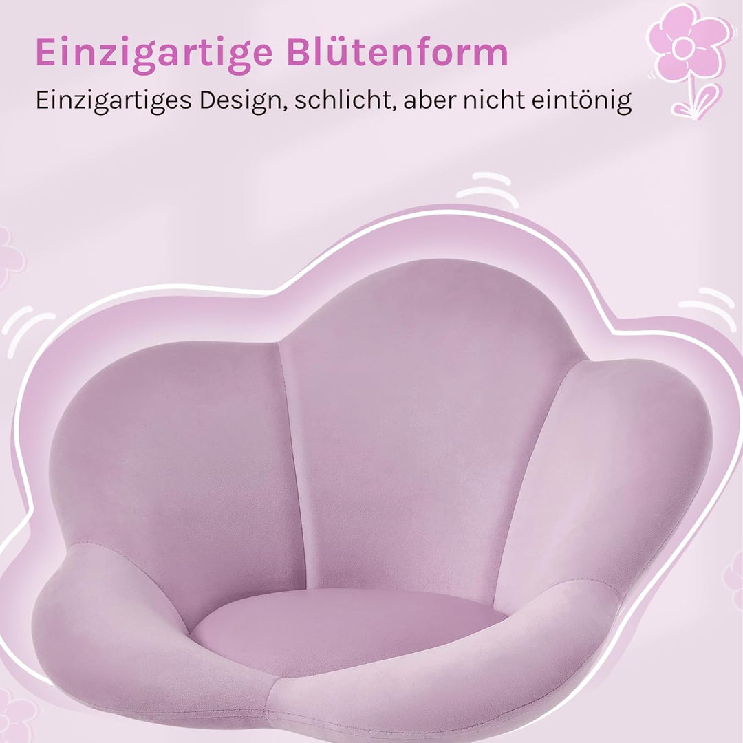 WOLTU Kinder Schreibtischstuhl, Schminktisch Stuhl, Bürostuhl, ergonomisch, höhenverstellbar, Samt,