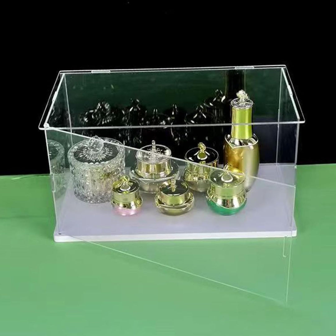 Öffne klare Acryl-Vitrine-Assemble Countertop Box mit weisser Basis, Staubschutz für Action Figuren