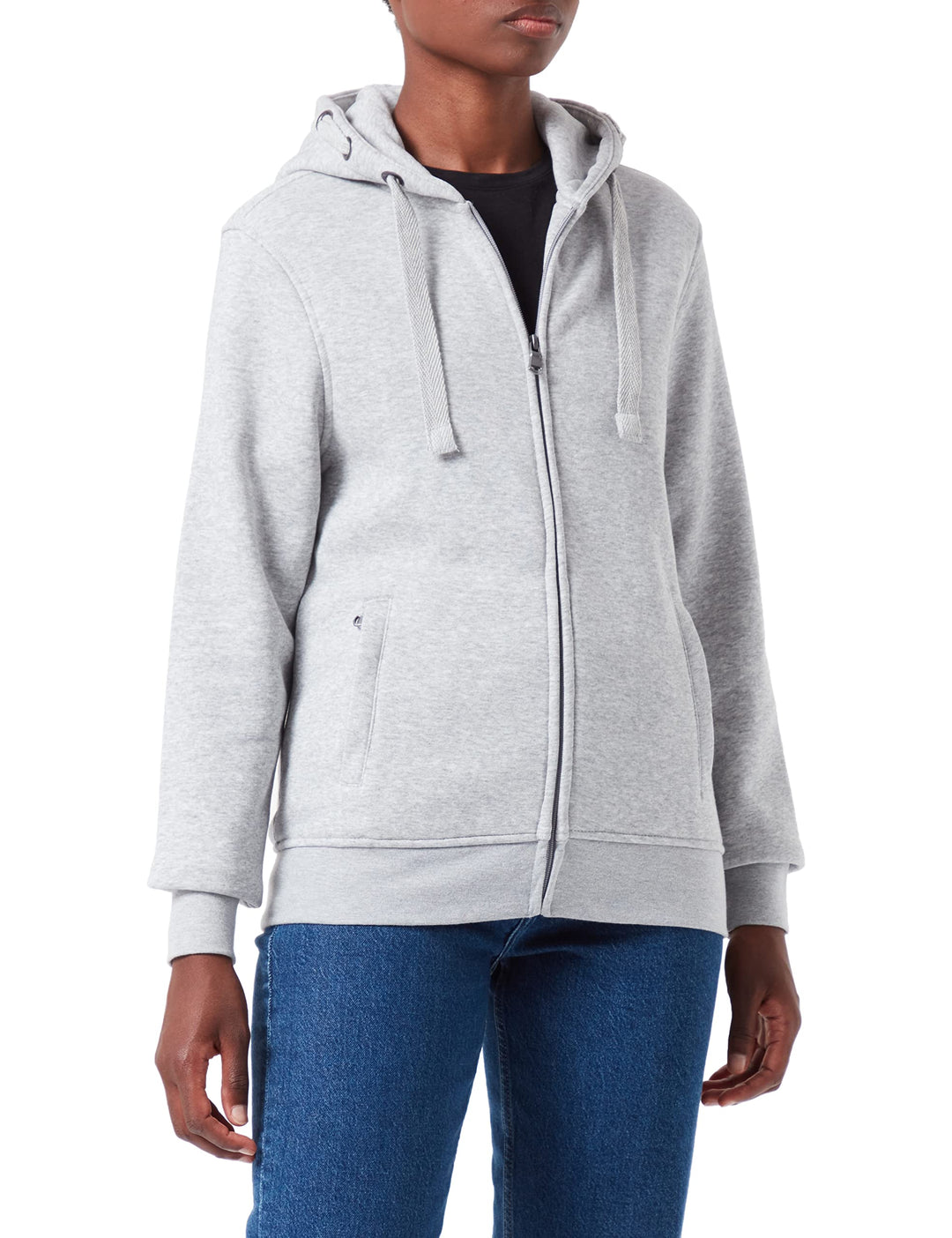 HRM Damen Premium Hooded Jacket XS Grey-melange, XS Grey-melange