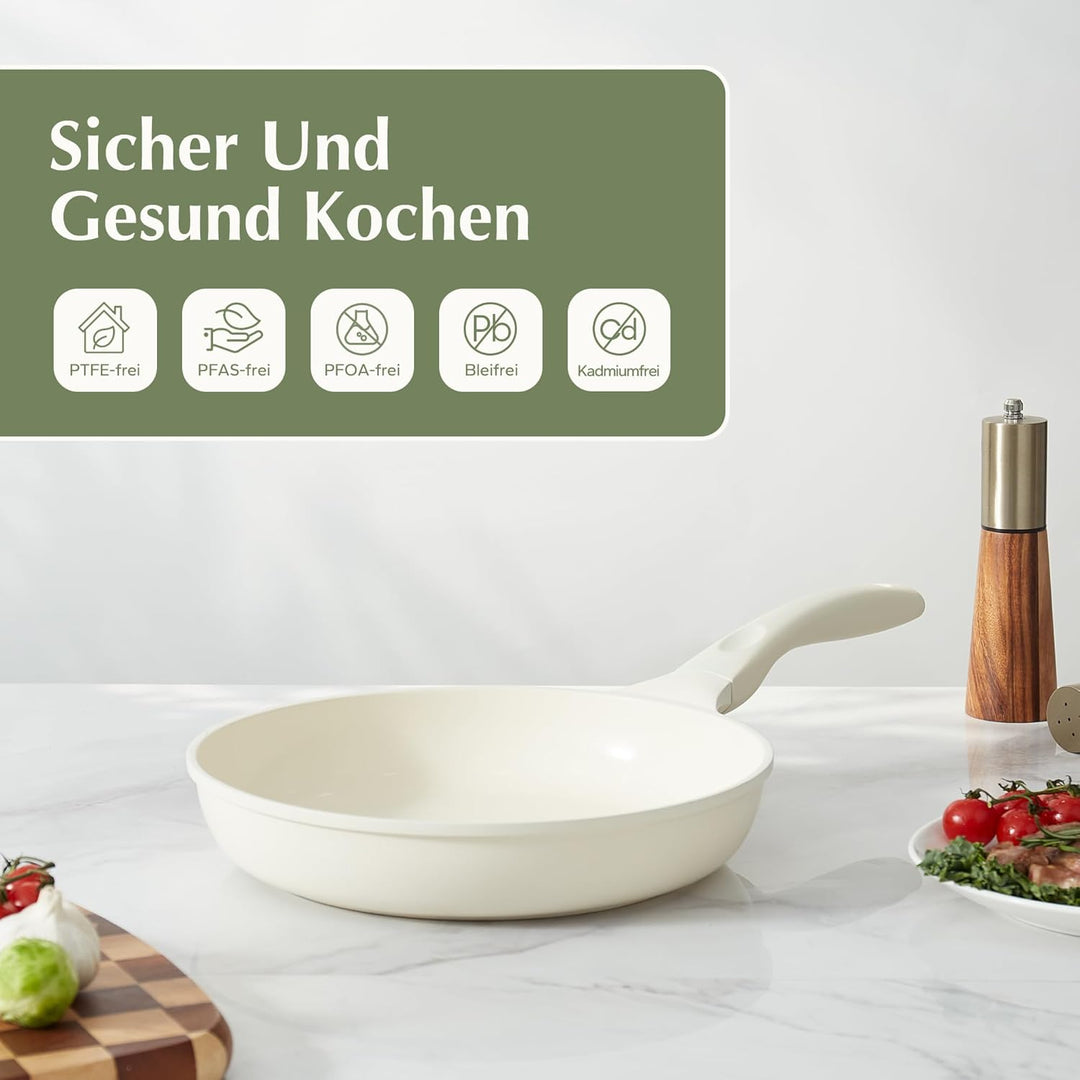 Redchef Bratpfanne 24cm, Keramik Pfanne Antihaft Beschichtet, Omelette Pfanne Induktion, PTFE-frei P