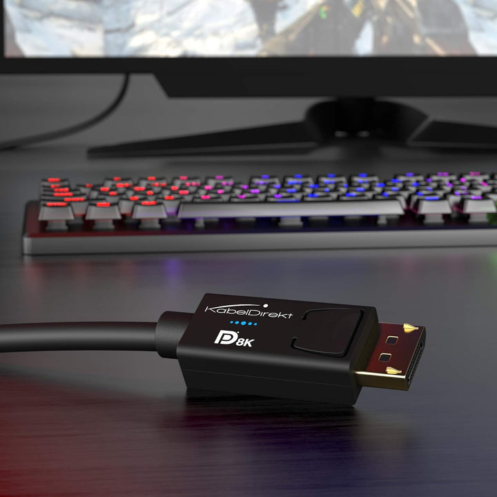 KabelDirekt – 8K DisplayPort Kabel &amp; DP Kabel, offizielle VESA Zertifizierung – 3m – in Deutschland