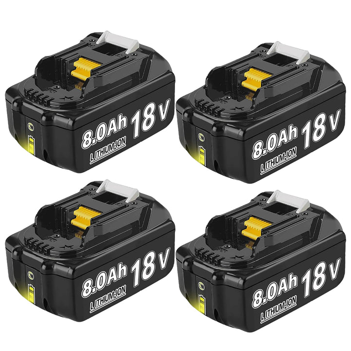 4 Stück 8000mAh Li-ion Akku Ersatzakku für makita 18V 8,0Ah Akku BL1850 BL1850B BL1830 BL1860B BL184