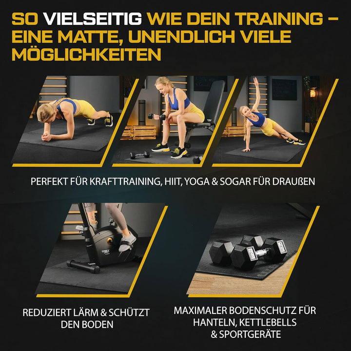 TREX SPORT Bodenschutzmatte Steckmatten TX-010PM | 24/48 Stück Schaumstoffmatten 1 cm dick, rutschfe