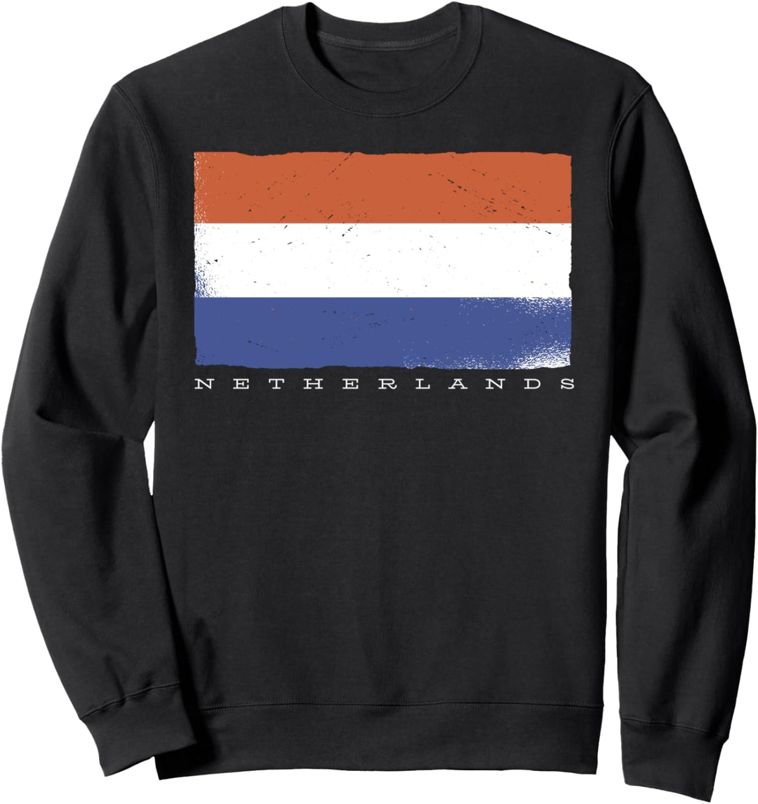 Flag of Netherlands Grunge Distressed Design Sweatshirt