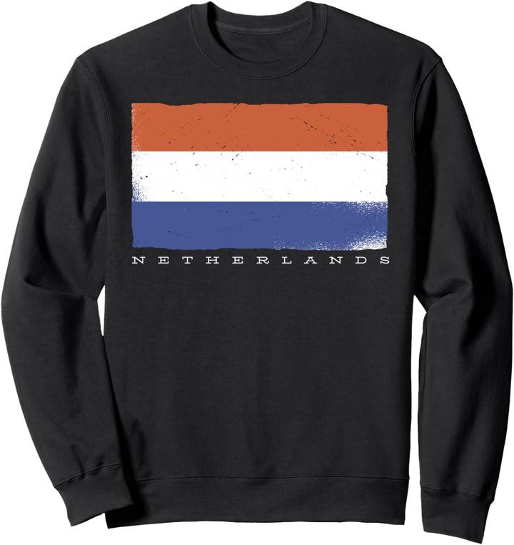 Flag of Netherlands Grunge Distressed Design Sweatshirt