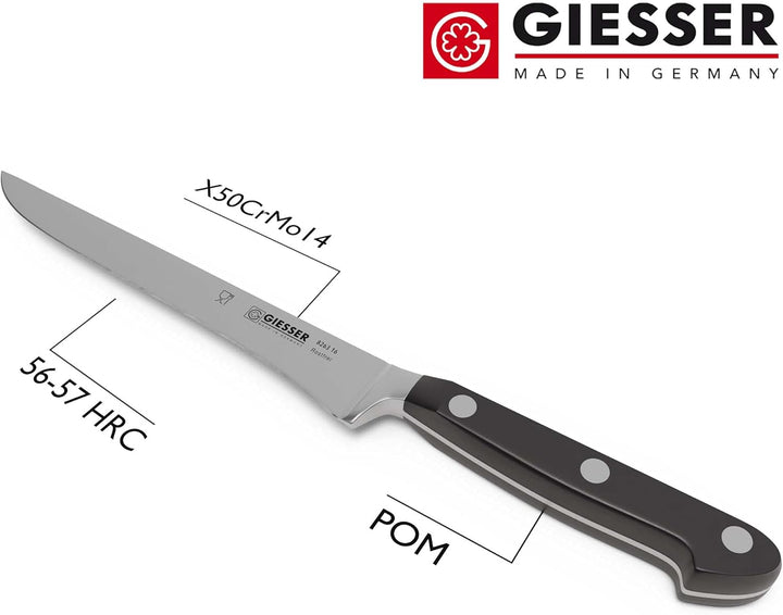 Giesser seit 1776 - Made in Germany - Ausbeinmesser geschmiedet schwarz Skyline black, 16 cm, geniet