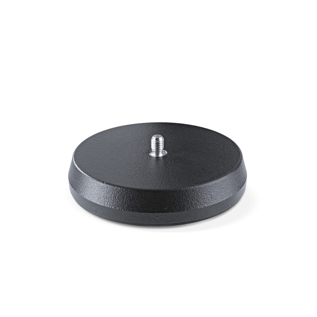K&M 23220 Tischstativ - Gussrundsockel mit Trittschalldämpfung Schwarz – Stahl mit 4,5 cm Höhe – 3/8