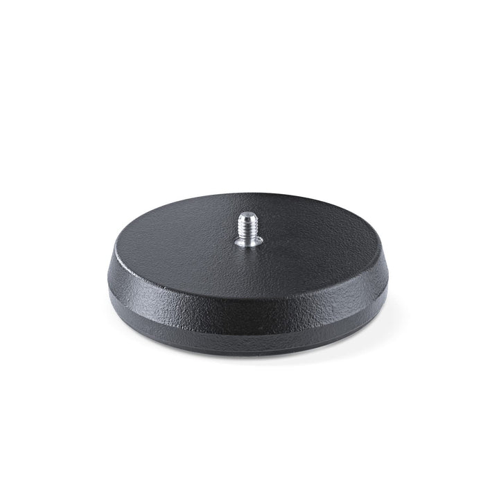 K&M 23220 Tischstativ - Gussrundsockel mit Trittschalldämpfung Schwarz – Stahl mit 4,5 cm Höhe – 3/8