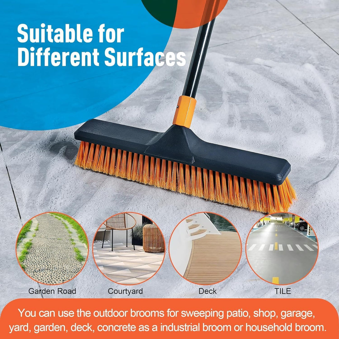 Besen mit Stiel,Strassenbesen/Bodenbürste 2-1 CLEANHOME 166cm, geeignet für Schulen, Fabriken, Gärte