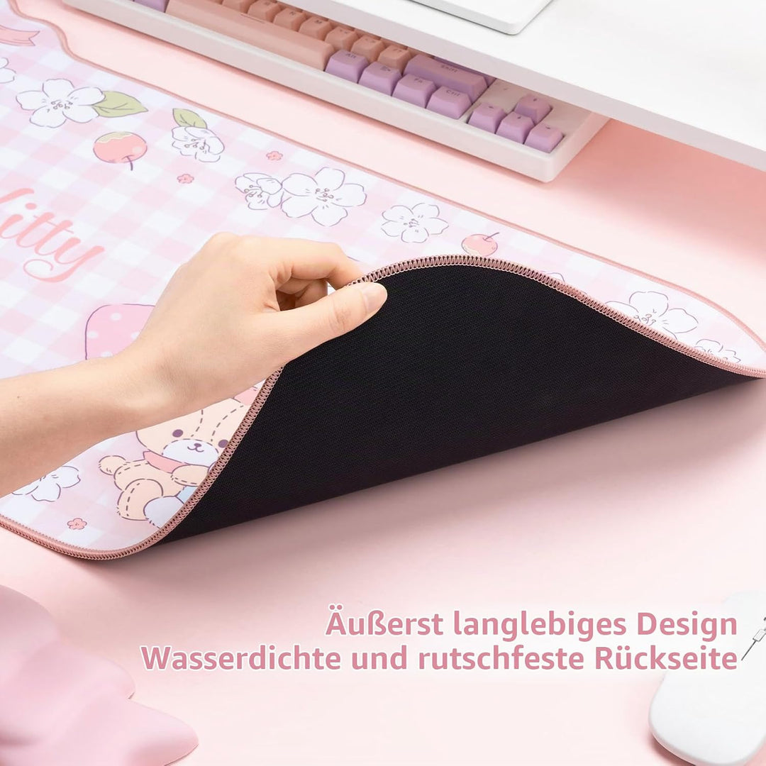 Anime-Mauspad-Handgelenkauflage-Set – rutschfeste Schreibtischunterlage und Memory Foam-Handgelenkau