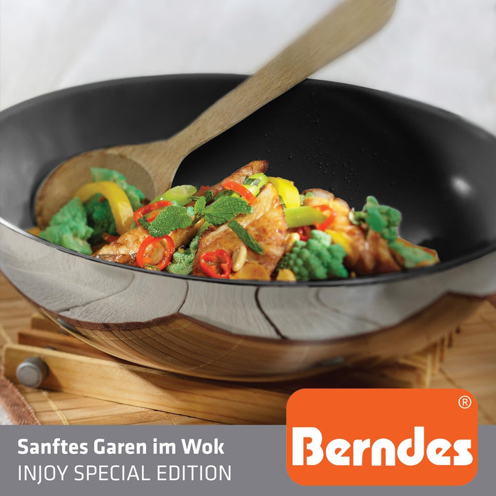 Berndes Stielwok Injoy Special Edition – Wokpfanne aus Edelstahl, Wok für Induktion, beschichtet, 28