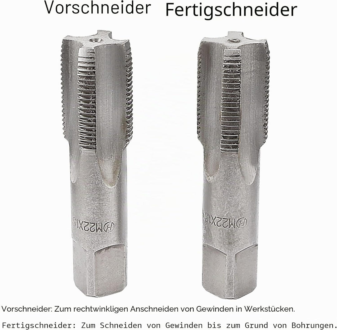 sourcing map 1 Paar metrisches Handgewinde Gewindesteigung 4 gerade Nuten H2 legierter Werkzeugstahl