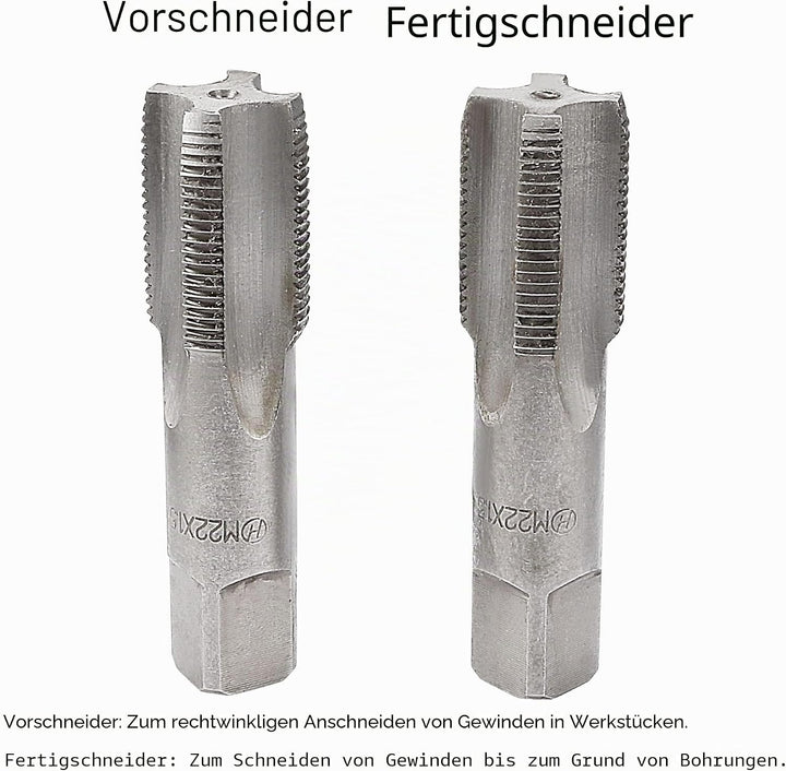 sourcing map 1 Paar metrisches Handgewinde Gewindesteigung 4 gerade Nuten H2 legierter Werkzeugstahl