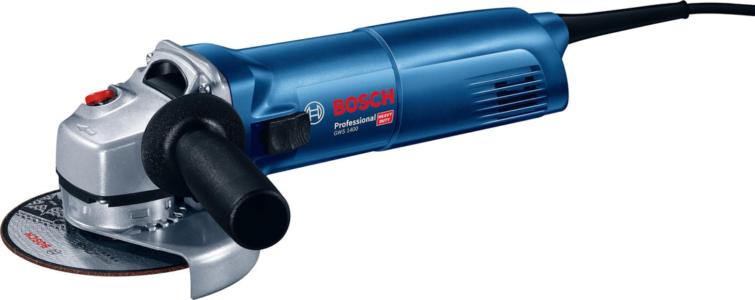 Bosch Professional Winkelschleifer GWS 1400 (1.400-W-Motor, Aufnahmeflansch, Schutzhaube, Spannmutte