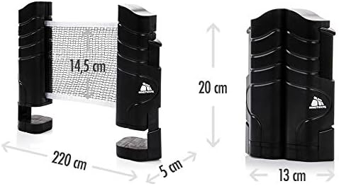 meteor Tischtennisnetze Set ausziehbar Tischtennis Netze Schwarz - Einziehbares Netz - einstellbare
