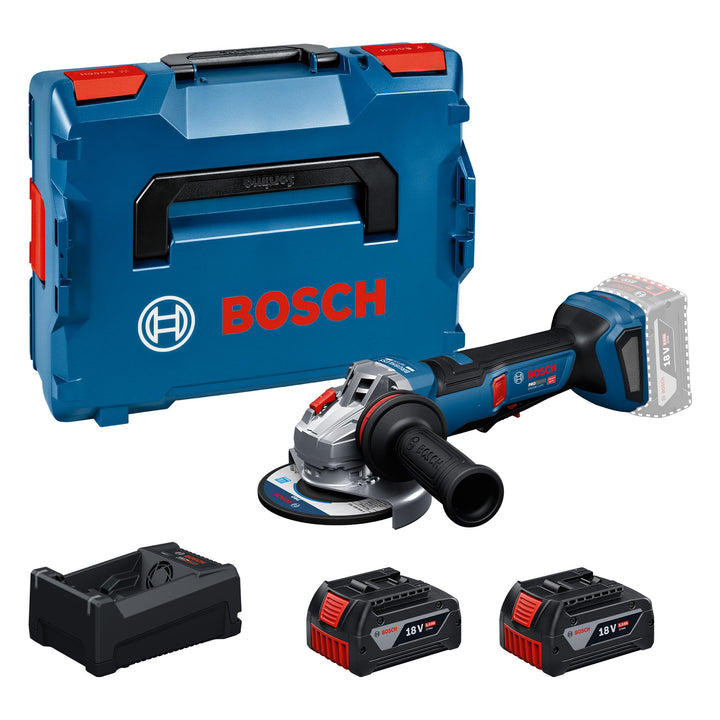 Bosch PRO 18V System Akku-Winkelschleifer GWS18V-11PS (inkl. GBA 18V 5.0Ah, GAL 12V/18V-80, KIT in L