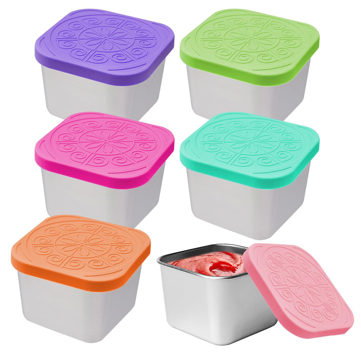 6 Stück Snack-Behälter, Salatdressing Behälter, 180ml Kleine Edelstahl Gewürzbehälter, Wiederverwend