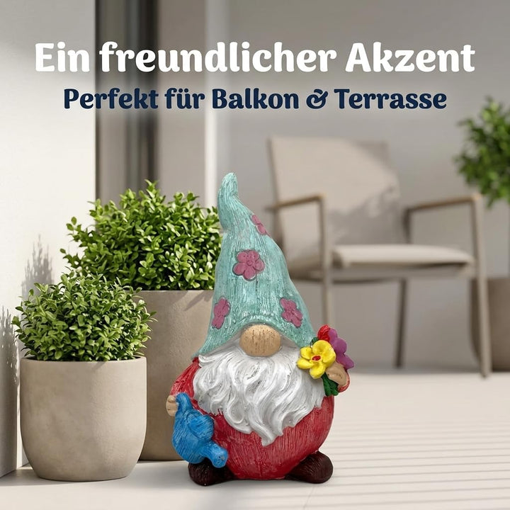 MIJOMA Gartenzwerg Gartengnom GNOME Dwarf Garten Dekoration Gartendeko Wichtel Zwerg für den Garten