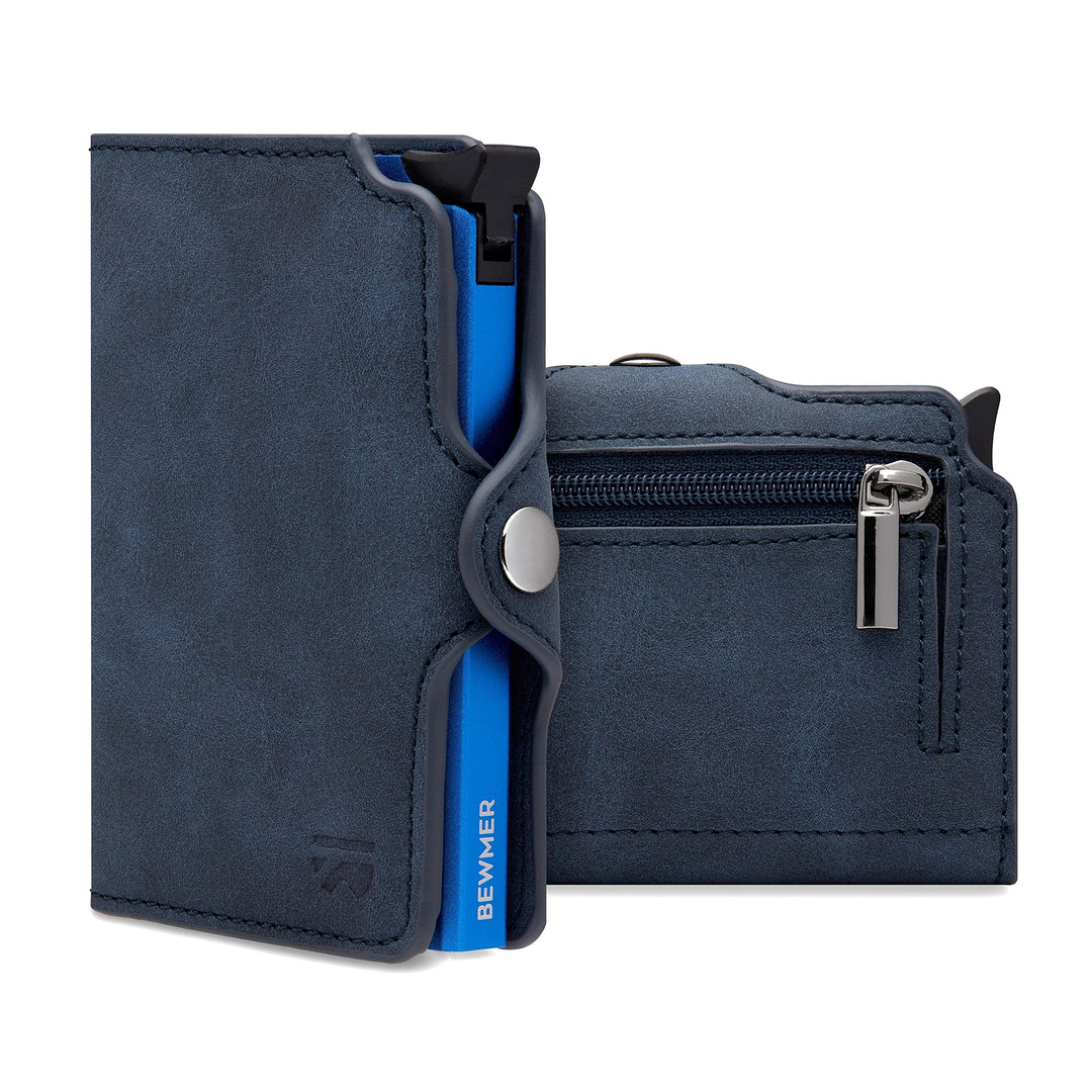 BEWMER Kreditkartenetui 1 abgeschirmt | Slim Brieftasche für Damen und Herren | Ausweis- und Ausweis