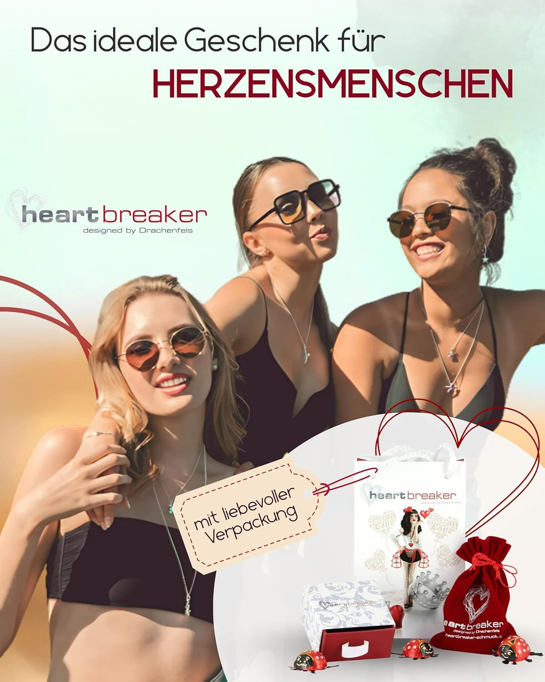 Heartbreaker Damen- Herzohrstecker Crown of my Heart mit Brandlack LD LP 22 RM