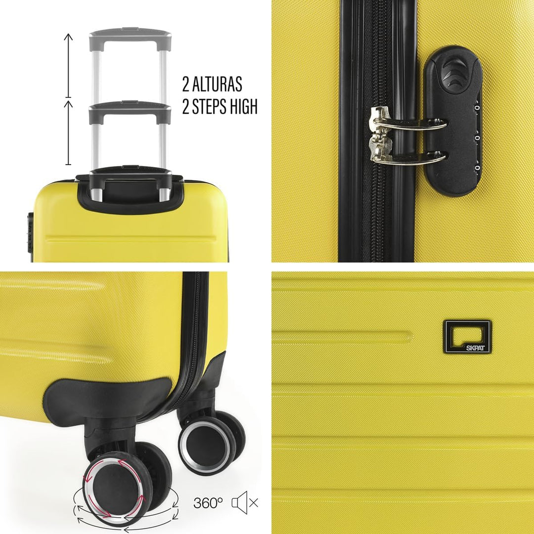 SKPAT - Handgepäck Koffer Trolley - Reisekoffer Mit Rollen und Reisekoffer Hartschalenkoffer für Vie