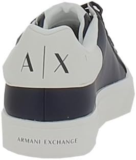 Emporio Armani Herren Side Polka-dot Logo, Back Color Insert, Low Top Sneaker, Blau