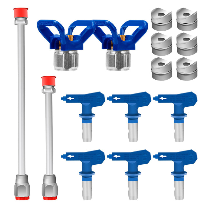 6 Pcs Airless Farbdüsen Set, Reversible Sprühmaschine Spitzen Airless Farbsprühdüse Zubehör Kit für