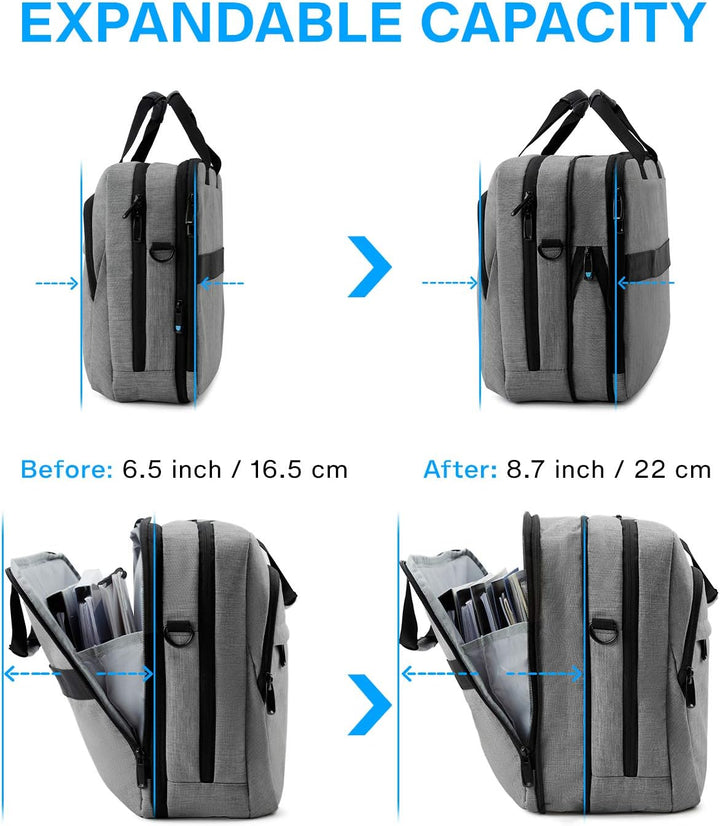 BAGSMART 17,3-Zoll-Laptoptasche, Erweiterbare Aktentasche, Computertasche für Herren und Damen, Lapt