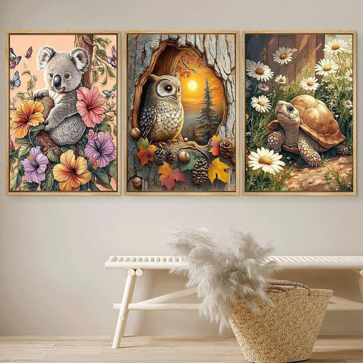 JATOK 3 Stück Malen Nach Zahlen Erwachsene, DIY Tiere Gemälde für Anfänger, Handgemalt Ölgemälde Lei