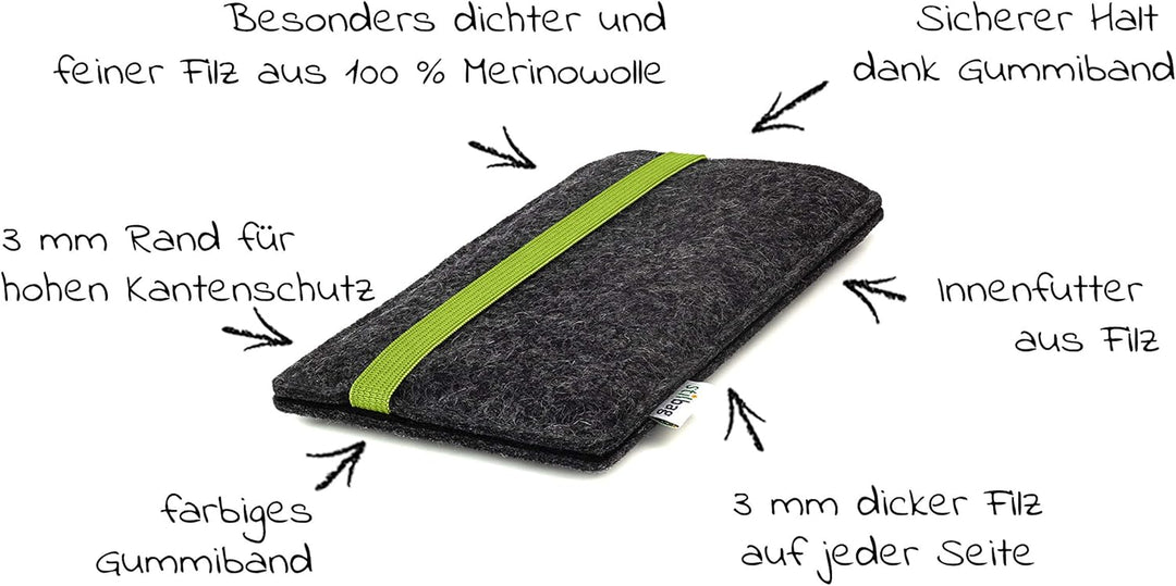 Stilbag massgeschneiderte Handyhülle Leon | Smartphone-Tasche aus Filz | Handy Schutzhülle | Handyta