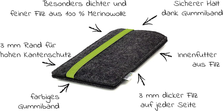 Stilbag massgeschneiderte Handyhülle Leon | Smartphone-Tasche aus Filz | Handy Schutzhülle | Handyta