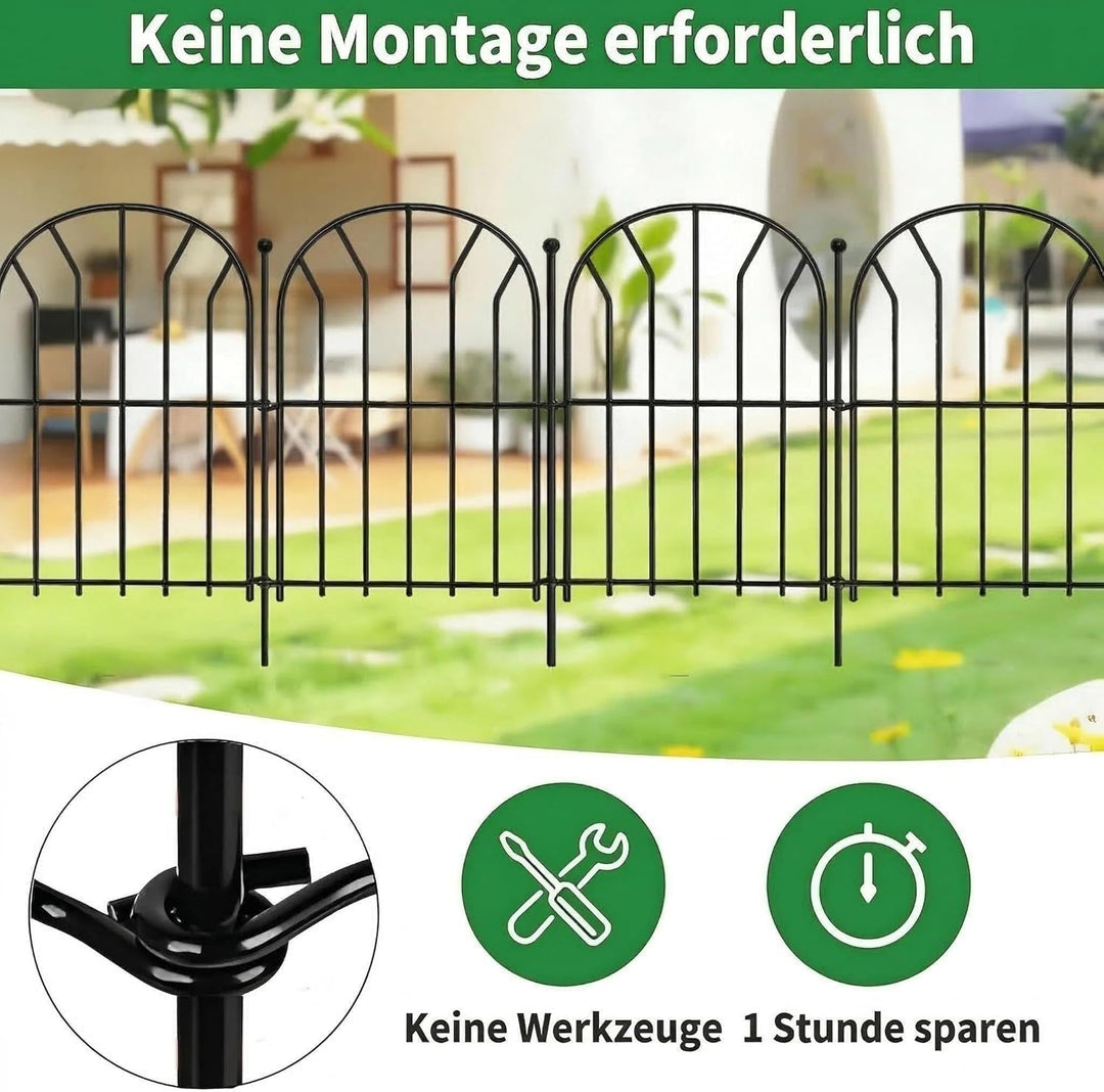 Amagabeli 1.12M X 0.9M X 2 Stück Gartenzaun Metall Zaunelementen Gartenzäune Dekorative Zaun Gartenz