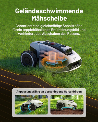 MAMMOTION YUKA 2000 Mähroboter ohne Begrenzungskabel, NetRTK+Vision, Keine RTK-Antenne erforderlich,