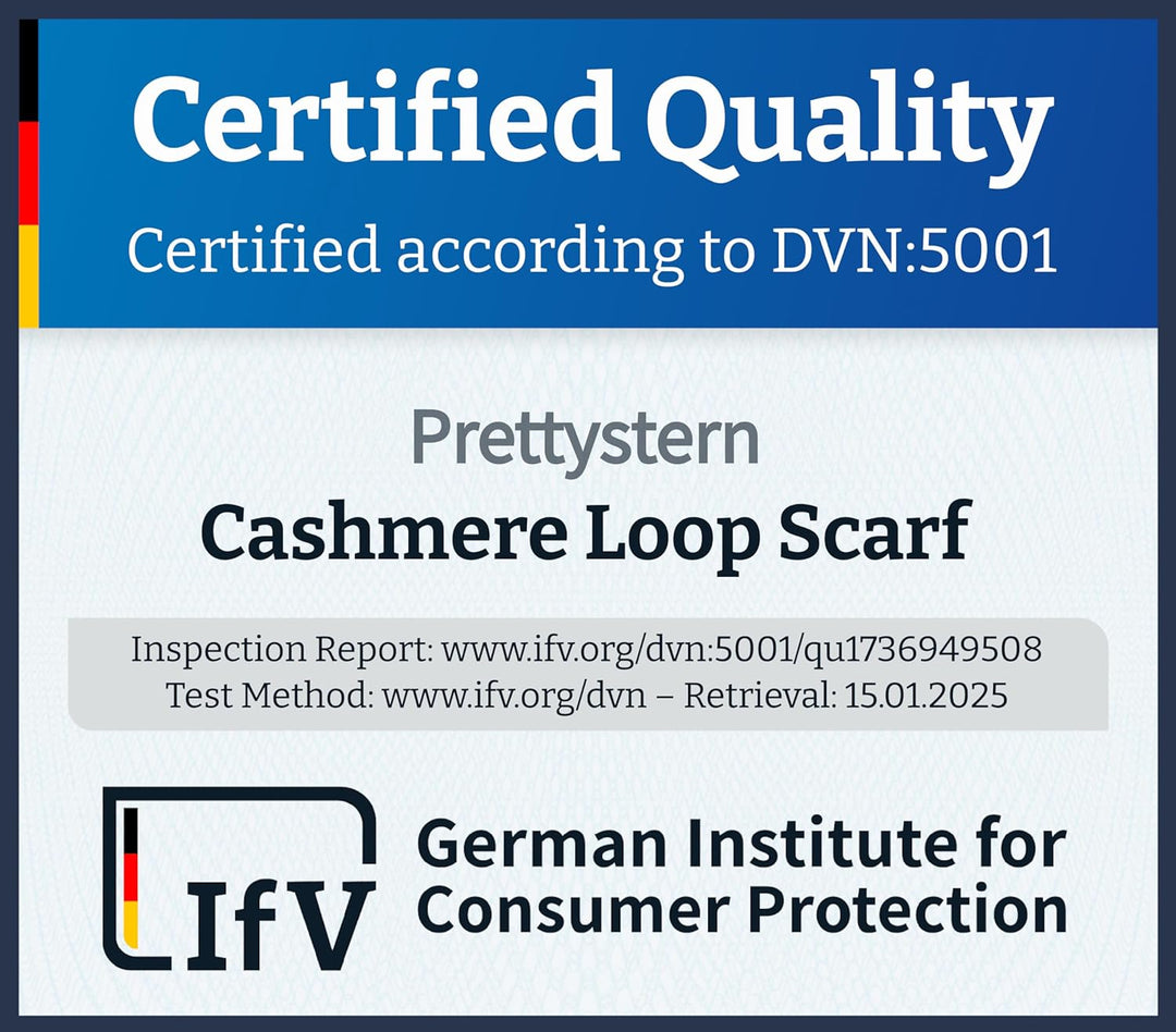 Prettystern Damen Herren Kaschmir Loop Schal warm Cashmere Rundschal Strick-schal Rund-Halstuch Wint