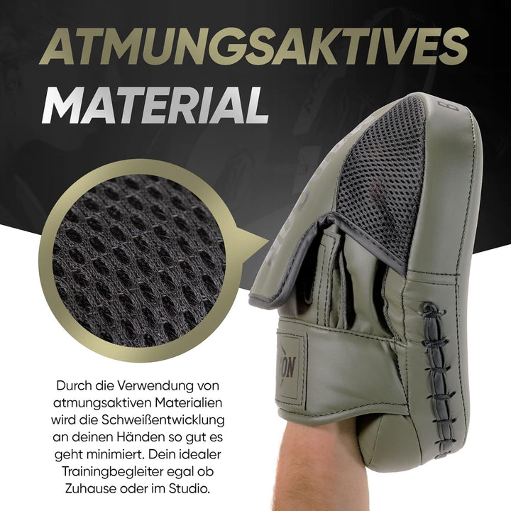 MADGON Premium Pratzen für optimale Schlagdämpfung, 1 Paar Boxpratzen für Boxen, Kampfsport, MMA, Ki