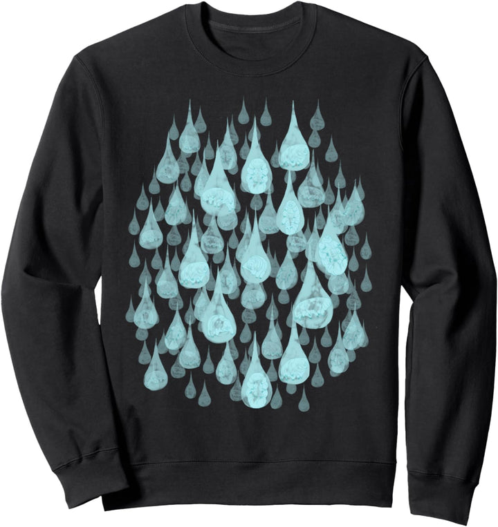 Wasserbären in Regentropfen Sweatshirt