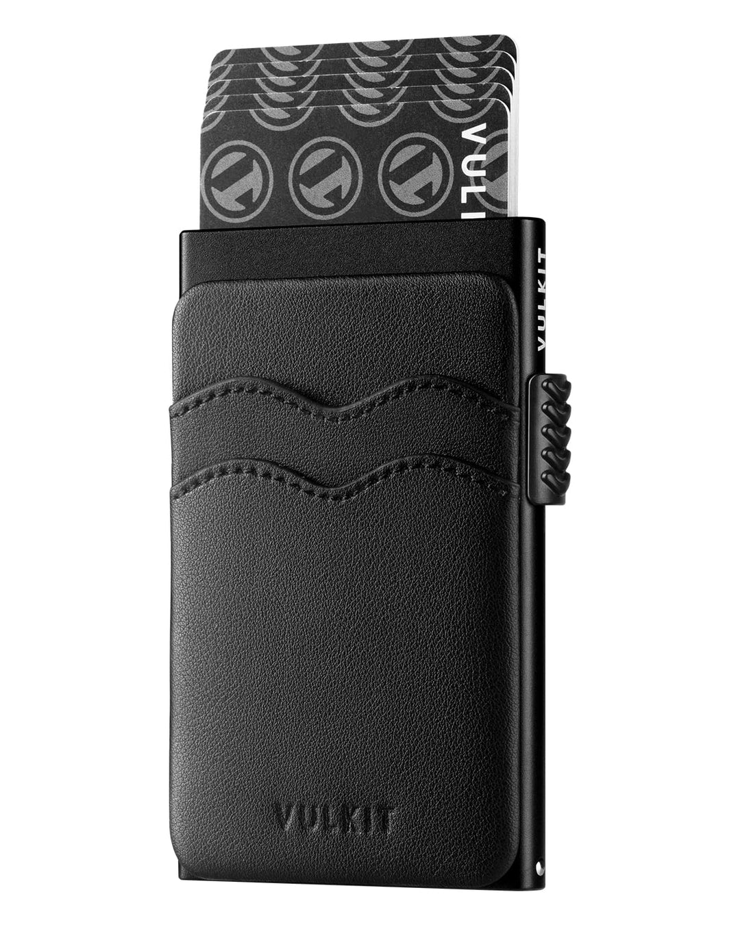 VULKIT Kreditkartenetui Minimalistische Slim Pop Up Geldbörse mit Lederschlitzen RFID-Blockierung fü