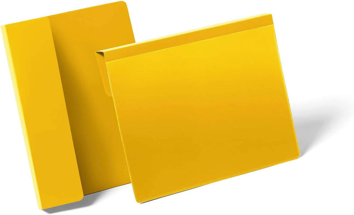 Durable Kennzeichnungstasche mit Falz, für Dokumente in A5 quer, Packung à 50 Stück, Gelb, 172204 A5