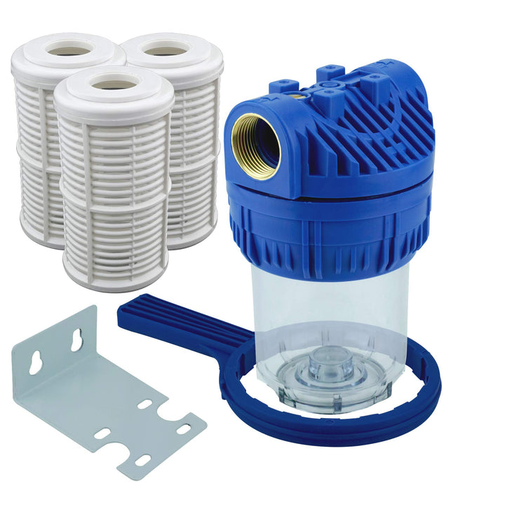 Wasserfilter 5" Anschluss 1" Garten Hauswasserwerke Schmutzfilter Filtereinsatz (Siebfilter), Siebfi