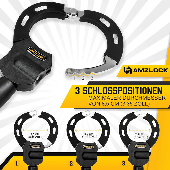E Scooter Schloss, 8 mm Dicke Kettenschloss für E Scooter, Handschellenschloss mit Tasche für Roller