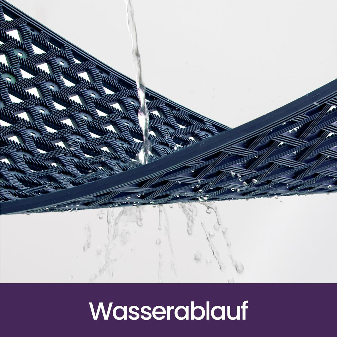 DEXI Fussmatte Aussen 48,5 x 75 cm, rutschfeste &amp; Wetterfest, Marineblau | Wasserdicht Schmutzfangma