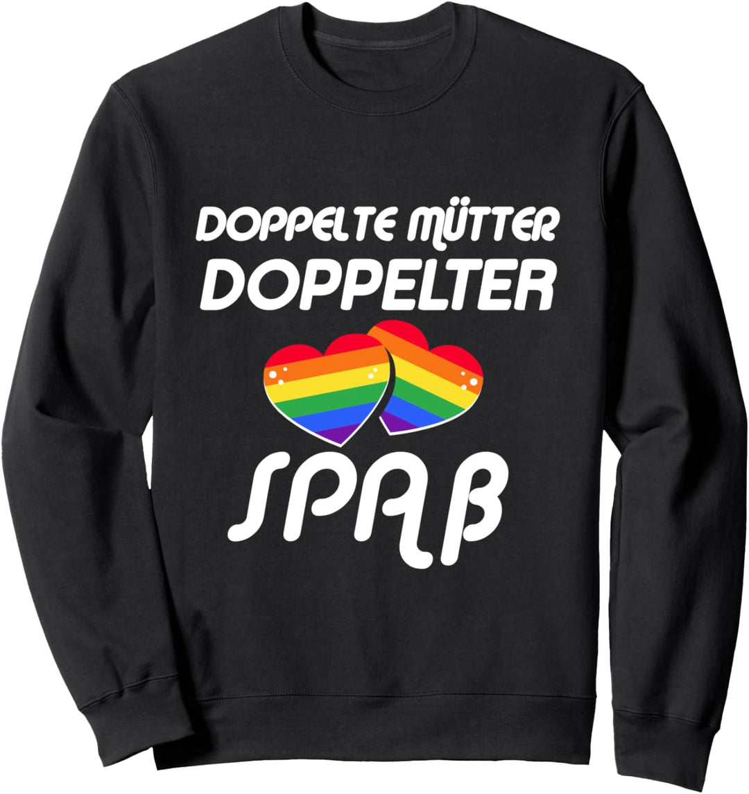 Doppelte Mütter Lgbt-Q Stolz Schwul Regenbogen Herz Sweatshirt