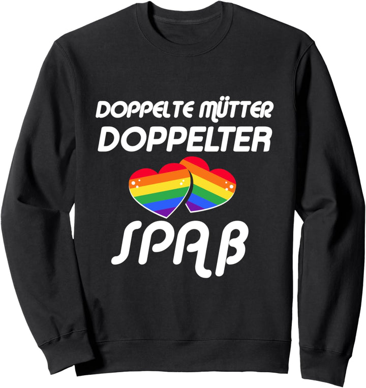 Doppelte Mütter Lgbt-Q Stolz Schwul Regenbogen Herz Sweatshirt