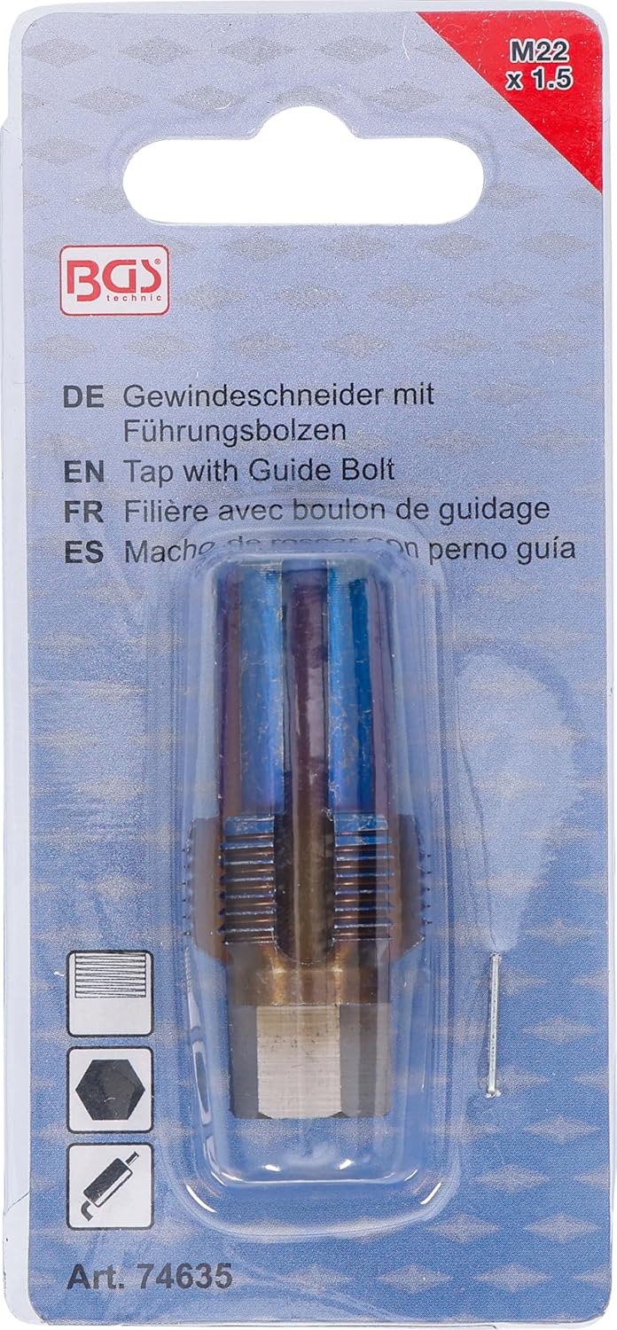 BGS 74635 | Gewindeschneider mit Führungsbolzen | für Sensoren | M22 x 1,5