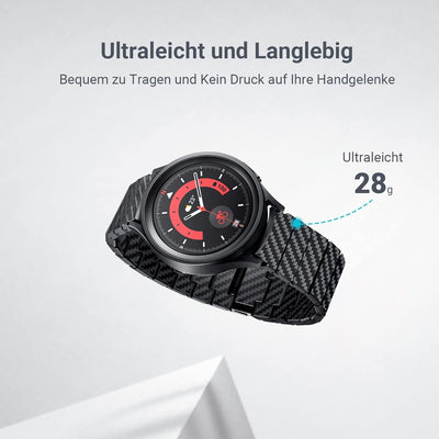 pitaka Carbon Armband für Samsung Galaxy Watch 6/6 Classic/5/5Pro/4 Classic/4 aus Kohlefaser Uhrenar