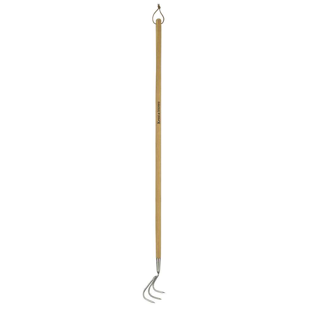 Kent & Stowe Langstiel 3 Zinken-Grubber – Garten-Grubber aus Edelstahl, zum Aufbrechen von Böden, Ga