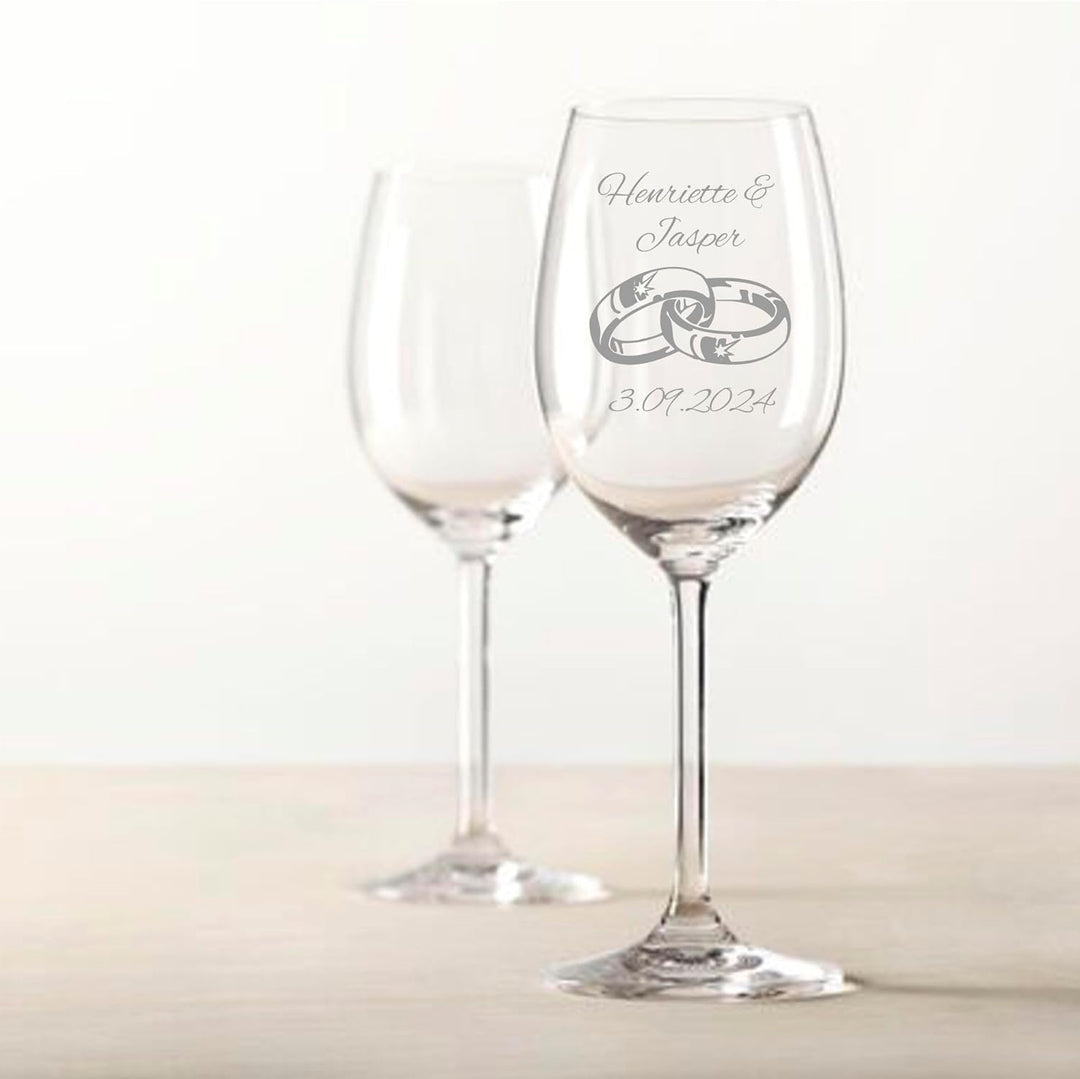 Geschenk zum Valentinstag – Wein Geschenksets – Weinglas mit Gravur 460ml – Hochzeitsgeschenke – Ges